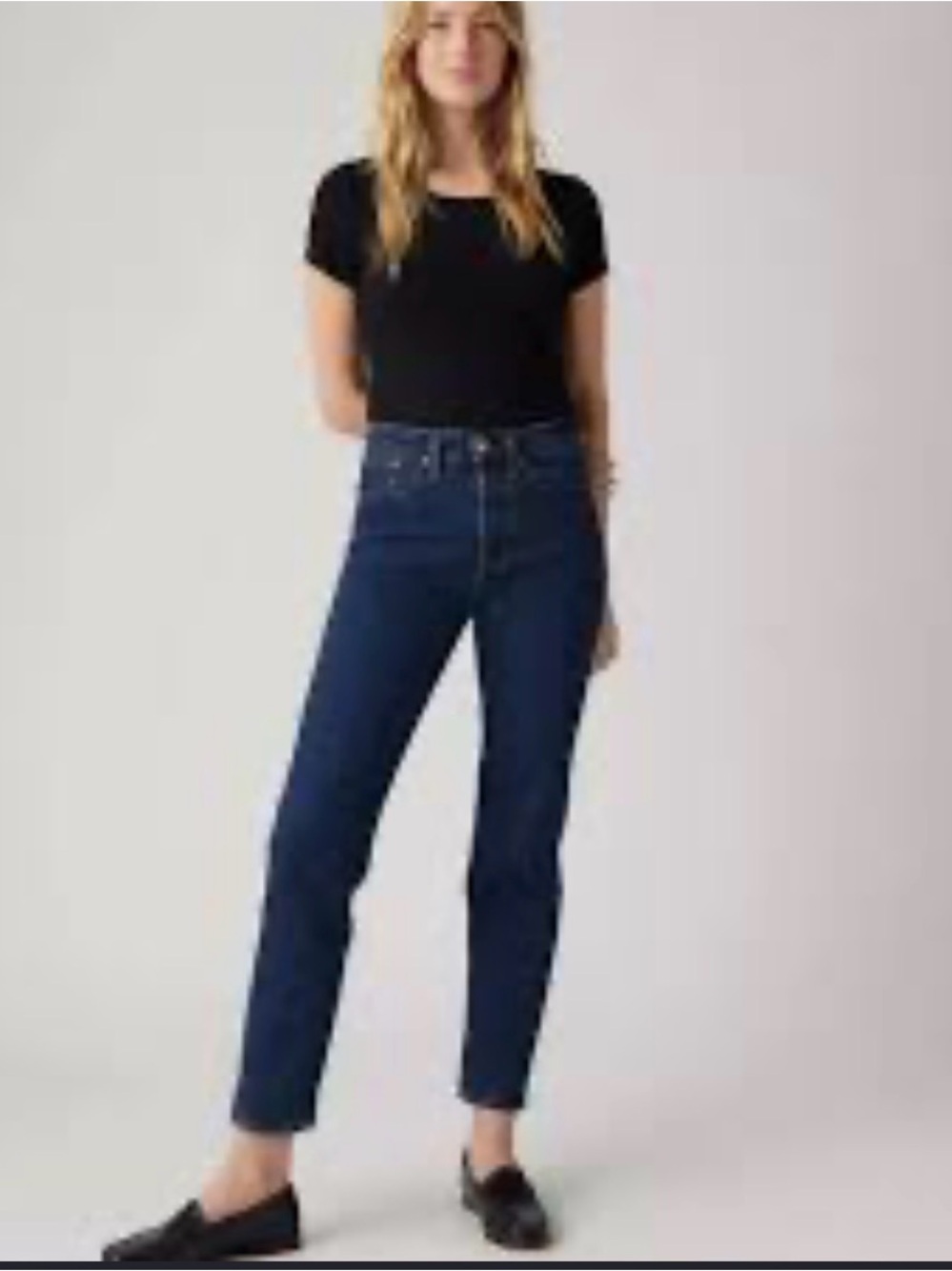Levi's Premium Wedgie Straight Blue Cropped High-Rise Jeans - 27